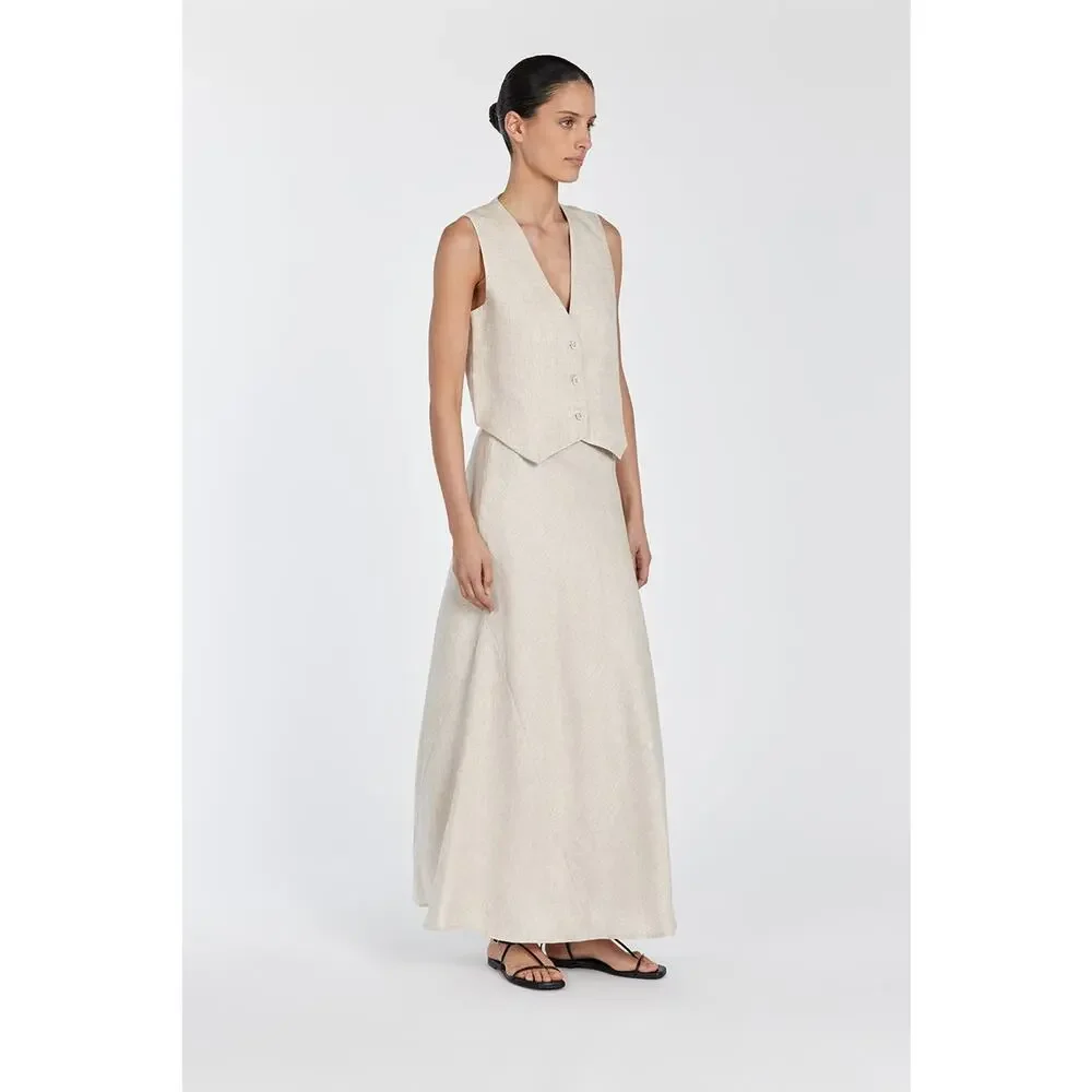 Dissh Banks Linen Vest - 4 - Natural - Picture 3 of 5